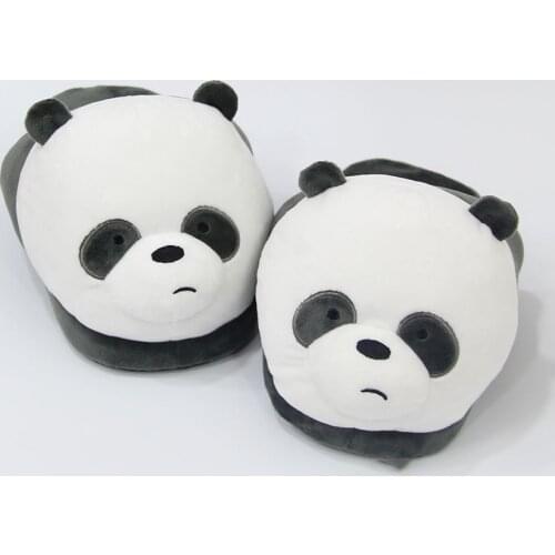 Cute Kawaii Panda Indoor Slippers Are Soft Home Shoes Women Comfortable House Slides Bedroom Warm Winter Ladies Shoes Plush