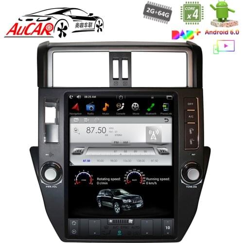 Android 9 Tesla Style 12.1" GPS Navigation system for Toyota Prado 2010 - 2013 Bluetooth GPS Radio WIFI 4G Vertical Car Stereo