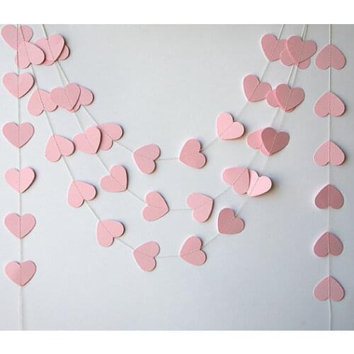 Wedding garland, Wedding decorations, Heart garland, Pink heart garland, Bridal shower decor, Paperaby shower - Bridal shower