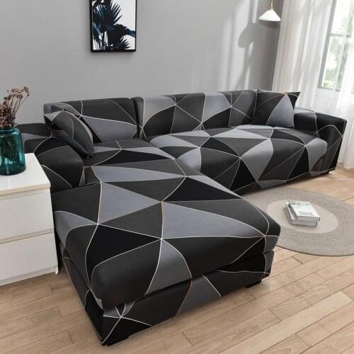 Geometry Plaid Sofa Cover Slipcover Elastic Sofa Cover for Living Room Stretch Sectional Couch Cover Non-slip Armchair Cover