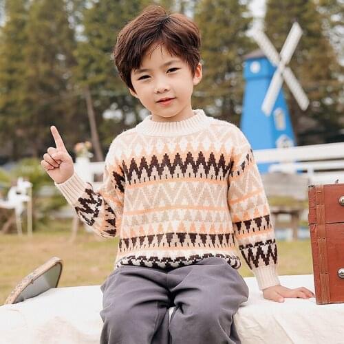 Geometry Spring Autumn Tops Boys Sweater Jacket Coat Kids Overcoat Outwear Teenager Children Clothes School Gift High Quality