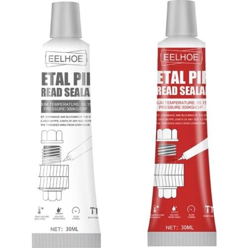30ml Waterproof Threadlocker High Temperature Metal Pipe Thread Sealant Repair Agent Simple Operation (Red/White