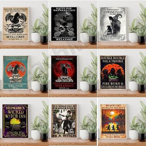 Kitchen Witch Stirring Magic Poster, Witch Herbal Poster, Black Cat Poster, Skeleton Witch Poster, Witchcraft Poster, Witch Kitc