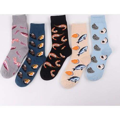 YZ-S-ZZ-0118 Seafood socks wholesale personality women cotton socks Fashion casual cotton socks For 2021