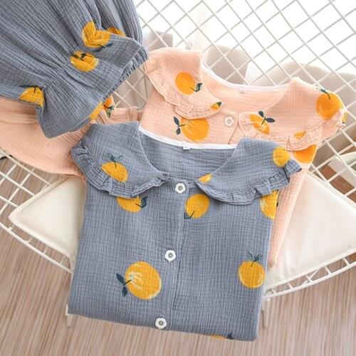 Doll collar pajamas female cotton long sleeves spring and autumn loose big size princess wind students sweet and lovely home sui