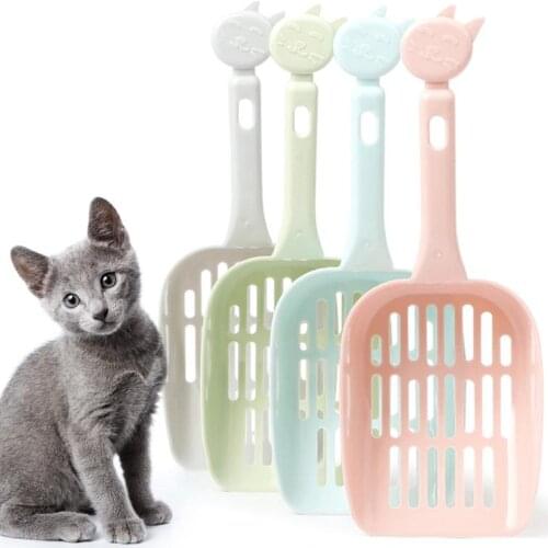 1pc Candy Color Cat Litter Scoop Creative Ergonomic Handle Deep Shovel Cat Shovel Kitty Scoop Pet Cleaning Supplies Random Color