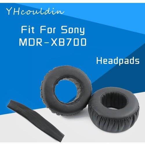 Earpads For Sony MDR-XB700 MDR XB700 Headphone Accessaries Replacement Ear Cushions Wrinkled Leather Material