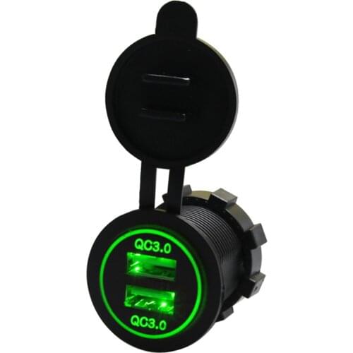 Car Charger Dual QC 3.0 USB Smart Car Chargers Fast Charge Charger LED Light For Cell Phone Tablet Over Temperature Protection