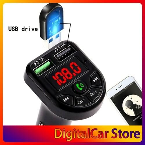 Bte5 Car Mp3 Bluetooth 5.0 Wireless Hands-free Phone Player Music Card Audio Receiver Fm Transmitter Dual USB Fast Charger 3.1A