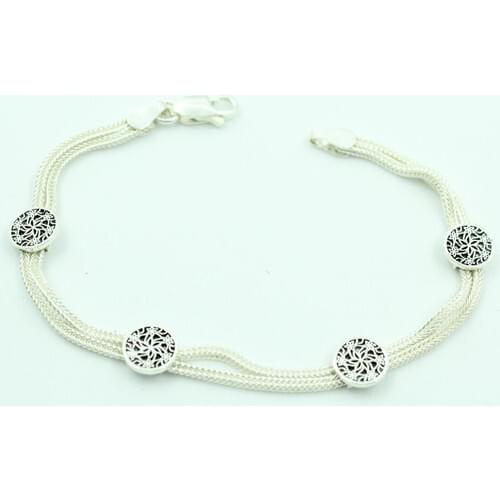 Aykat Midyat Mat Silver Bracelet Female Sterling Imprint Model Women 'S Bracelet Blk-249