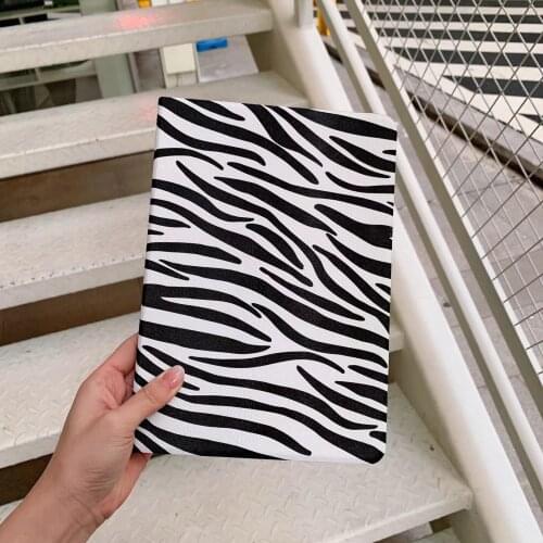 Business Style Zebra Stripe Tablet Case For iPad 6th Air 1 2 3 Mini 4 5 Pro 9.7 2017 2018 2020 Cover