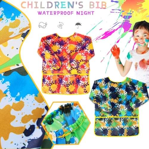 Baby Painting Graffiti Pigment Anti-pasting Waterproof Anti-fouling Art Apron Chest Pocket Convenient To Take Art Sets Tools
