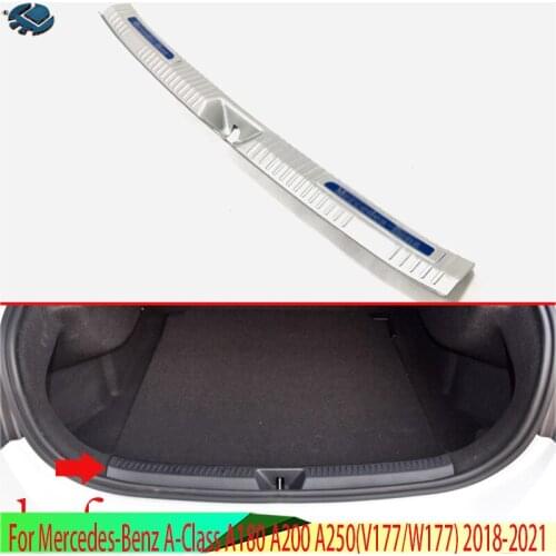 For Mercedes-Benz A-Class A180 A200 A250(V177) 2018 2019 Stainless Steel Rear Trunk Scuff Plate Door Sill Cover Molding Garnish