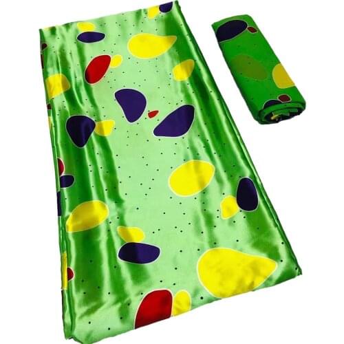 Pure silk fabric organza fabric african fabric ankara african wax print fabric 2+4yards organza ribbon silk for dress B2-D12