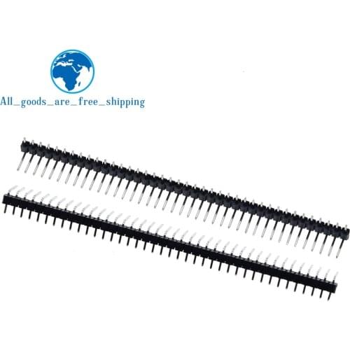 Hot Sale 10pcs 40 Pin 1x40 Single Row Male 2.54mm Breakable Pin Header Right Angle Connector Strip bending