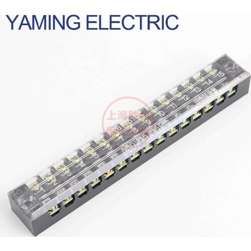 P140 1Piece TB-1515 Terminal Block 600V 15A 15P 30 Screws Fixed Terminals Barrier wiring boards connectors Copper