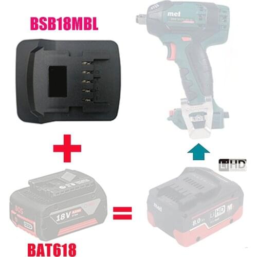 Dawupine BSB18MBL Adapter Converter Can use Bosch 18V Li-ion Battery on Metabo 18V Lithium Tool
