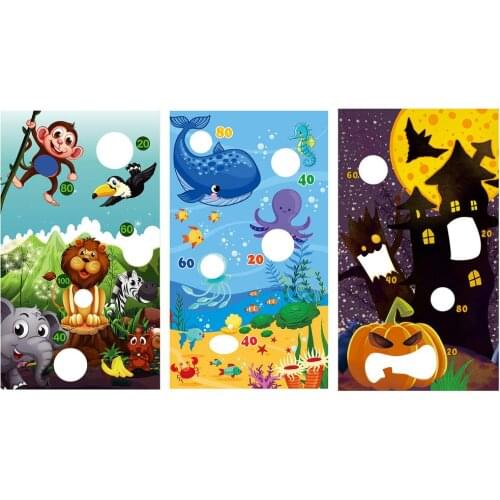 Sandbag Throwing Toy Flag Cartoon Hanging Flag Outdoor Game