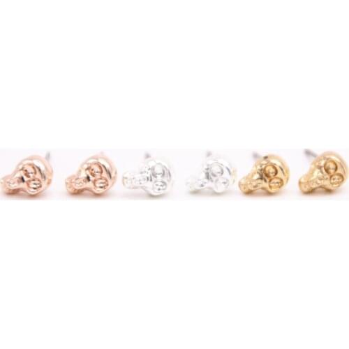 Metal material skull stud earrings Street elements skull stud earrings and