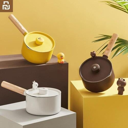 New Xiaomi Youpin Solista LINE FRIENDS Mini Milk Pot Non-Stick Coating Multi color for Frying and Stewing