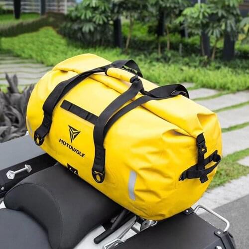 Motorcycle Waterproof Tail Bag Travel Outdoor Dry Luggage Roll Pack Bag 40/66/80/90L Motorbike Luggage Backpack Motorcycle Seat