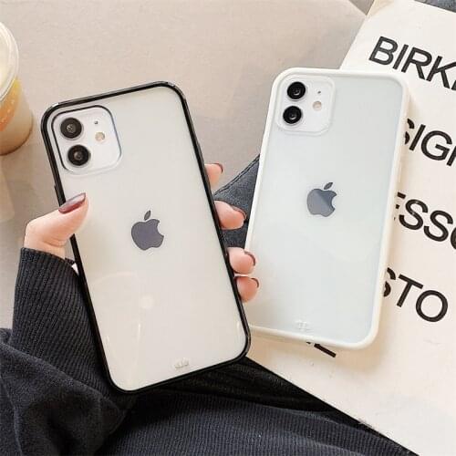 Soft Square Transparent Candy Phone Case For iPhone 11 12 Pro Max XS X XR Max 7 8 Plus SE 2020 11 12 Pro Silicone Cases Cover