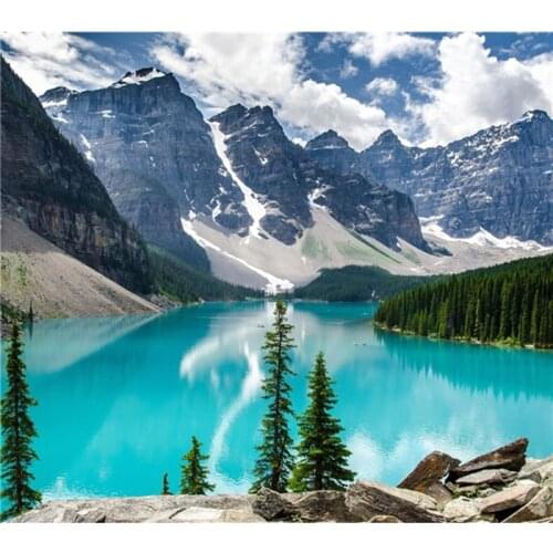 Embroidery Resin Full Square/round Drill Sets Decorative Diy Diamond Painting Cross Stitch Snow Lake Sale Craft handmade