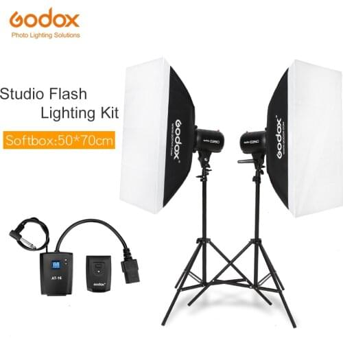 Godox Strobe Studio Flash Light Kit 500W - Photographic Lighting - Strobes, Light Stands, Triggers, Soft Box