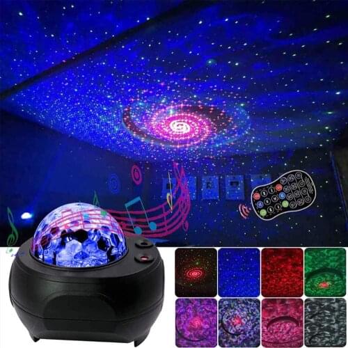 Nebula Galaxy Projector Night Lamp Universe Star Sky Projector Lamp Ocean Wave with Bluetooth Music Speaker For Kids Baby Gift