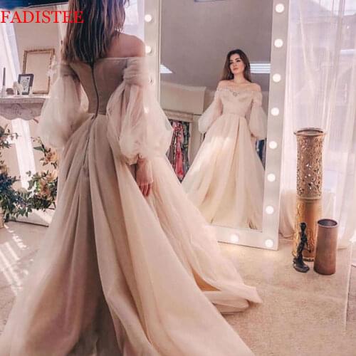 Muslim Prom Dresses Formal Evening Party Gowns Vestido De Festa Robe De Soiree платье вечернее платье платье long puffy sleeves
