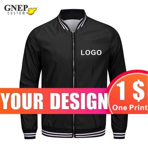 GNEP Casual Thin Baseball Uniform Custom Logo Classic Windbreaker Design Team Brand Fashion Zipper Jacket Print Embroidered Text