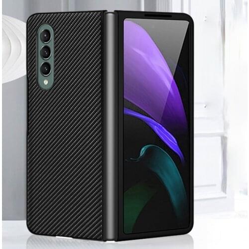 Plain Carbon Fibre Texture Case For Samsung Galaxy Z Fold 3 Case
