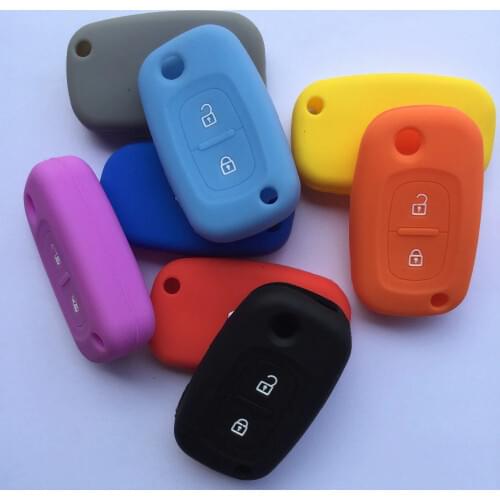 Flip Fold Remote Key Silica Gel Case For Renault Modus Kangoo Scenic Clio Megane Silicon Holder 2 Button fob