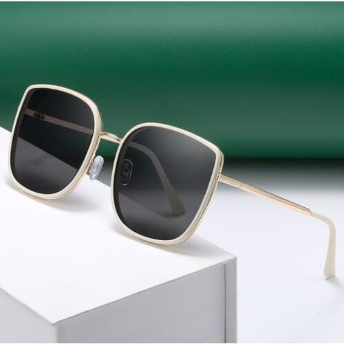 Elbru Metal Large Frame Sunglasses Female Outdoor Shopping Shades Man Driving Fashion Eyewear ultraviolet-proof Sunglasses UV400