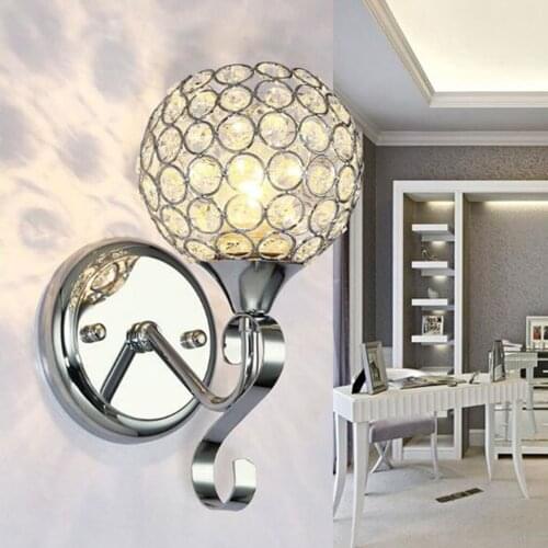 Modern Decorative Crystal Wall Lights, Metal Bedside Wall Lamp Sconce for DIY Home Decor for E26/E27 Bulbs, Bulb NOT Included
