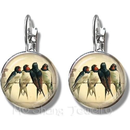 Handmade Accessories Green Hummingbird Earrings Birds Art Picture 16mm Glass Cabochon Dome Bioshock Infinite Bird Jewelry