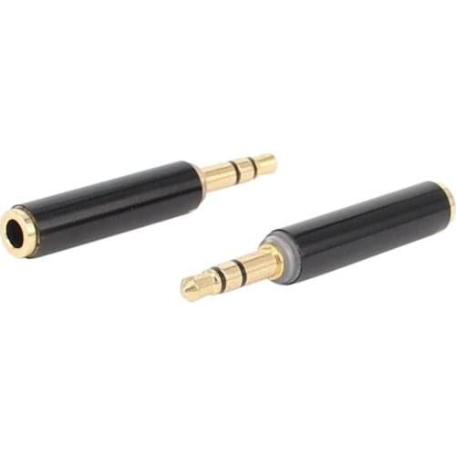 Stereo Brass 3.5mm 3 Pole Male to 4 Pole Female Audio Jack Adapter Converter Good quality