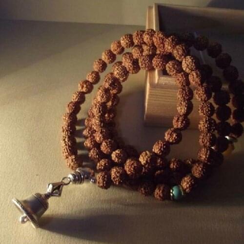 Handmade Tibetan Designer Mala Tibetan Rudraksha 108 Prayer Beads Mala Yoga Japa Mala Rudraksha Prayer Beads