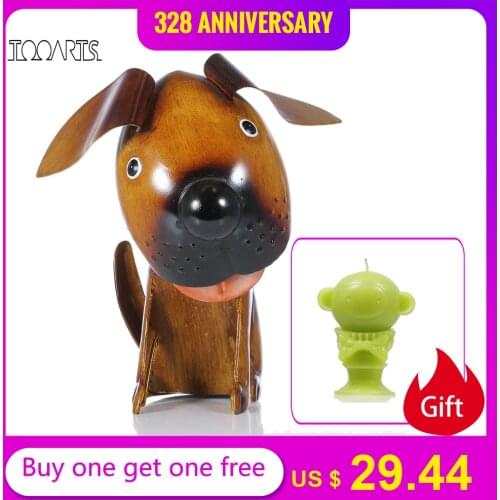 Tooarts Shakes Head Figurine Puppy Handmade Spring Wire Puppy Statuettes Modern Animal Artificial Home Decoration Accessories