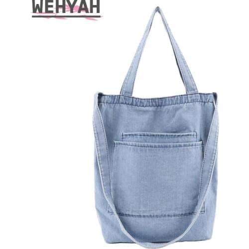 Wahyah Denim Bag Crossbody Bags for Woman Crossbody Casual Jeans Bags Women Handbags Denim Shoulder Bag a main bolsos ZY032