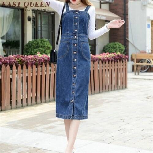 Women jeans dress 2018 Spring Autumn Fashion Casual button front dress denim sundress KK1666 H
