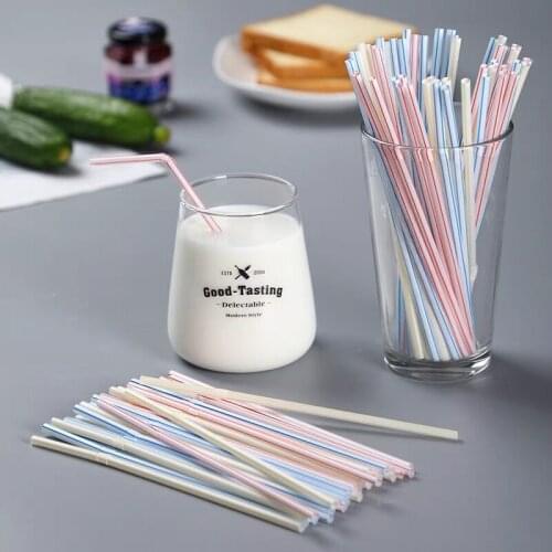 100Pcs Bendable Plastic Drinking Straws 210mm Long for Wedding Party Supplies Plastic Drinking Straws Kitchen Accessories