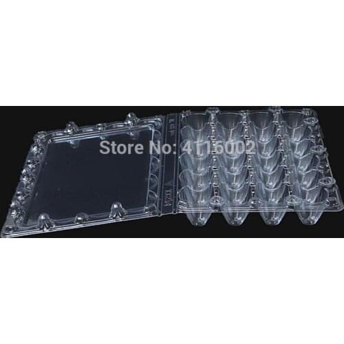 500pcs 24 Holes Quail Eggs Container Plastic Boxes Clear Eggs Packing Storage Box Tray Retail Packing