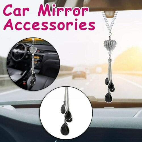 Car Rearview Mirror Crystal Pendant Alloy Metal Pendant Crystal Inner Car Decoration Pendant Accessories Ornament Rhineston K9W3