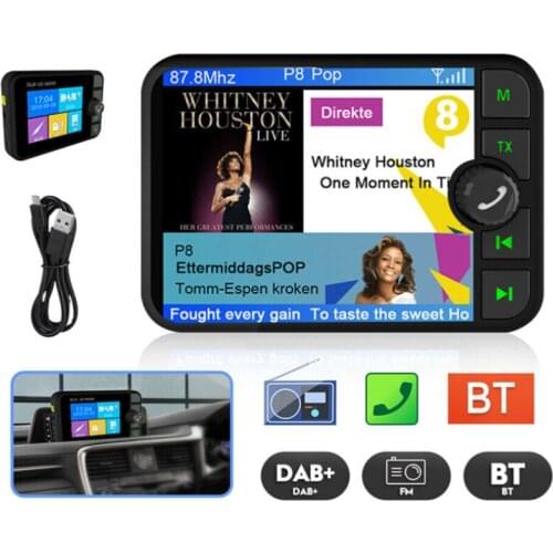 2.4 "Car DAB + Radio Adapter Wireless LCD FM Transmitter Receiver 87.5-108MHz Cars Digital Radio MP3 Stereo Sound Transmitters
