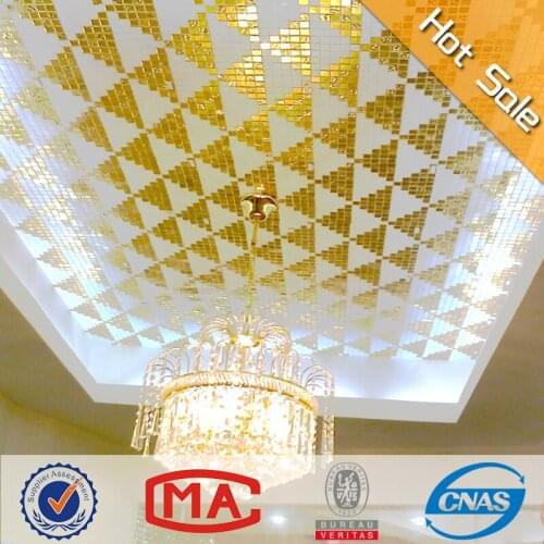 Free Shipping Modern Mirror Glass Gold Mosaic for Wall Bathroom Living Room KTV and TV Background Ceiling Fashion Decor Tile