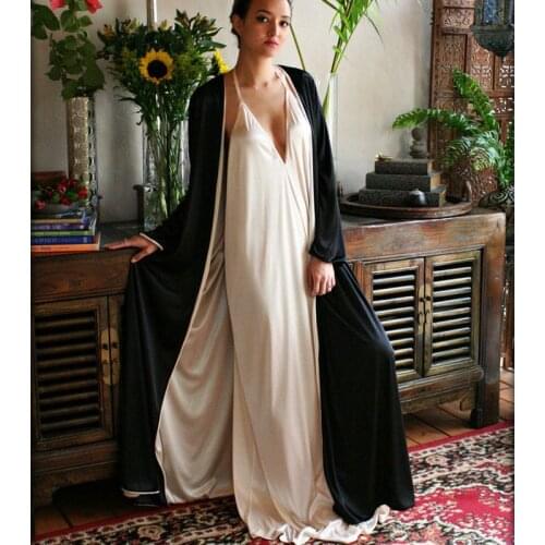 Two Pieces Bridal Bathrobe Long Sleeves Velvet Satin Silk Wedding Sleepwear Bath Robes Nightgowns Robes Women Dress Kimono