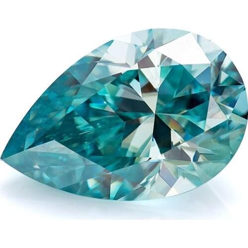 Blue Color Pear Shape Loose Moissanite Stones Brilliant Gemstone Diamond VVS1 Clarity for Engagement Jewelry Making
