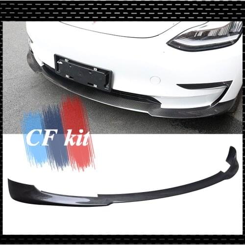 CF Kit Car Front Lip Bumper Spoiler for Tesla Model 3 Base Sedan 2016-2021 Car Styling
