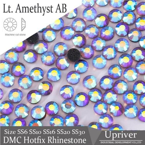 Upriver Light Amethyst AB SS6 SS10 SS16 SS20 SS30 Flatback DMC Hotfix Rhinestones